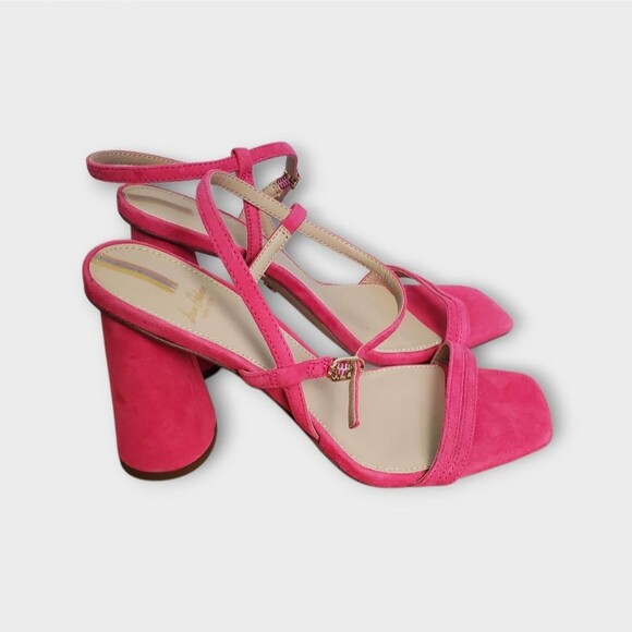 Sam Edelman Strappy Block Heel Sandals Pink 6.5 - Picture 2 of 7